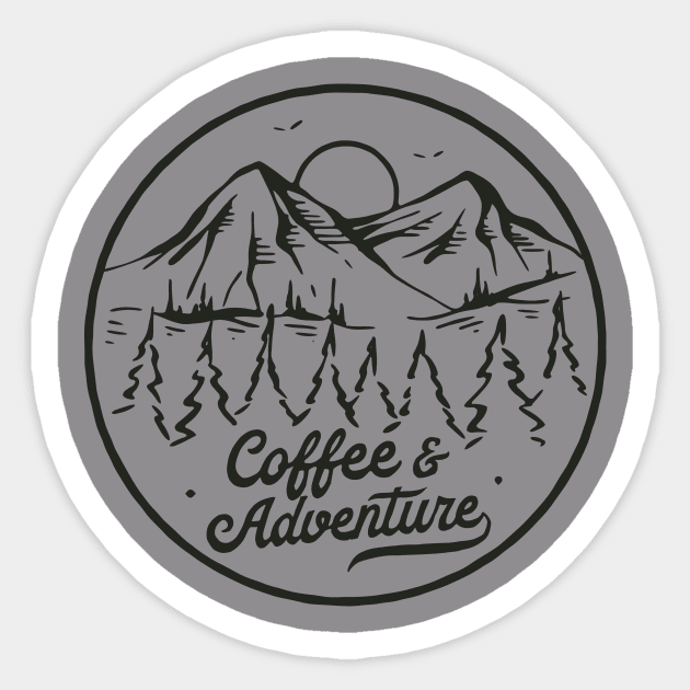 Coffee & Adventure Sticker by Vanilla & Lavender Design